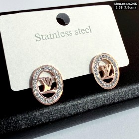 Сережки мед.сталь24К 10499 Застібка «цвяшки» (1,5см.)